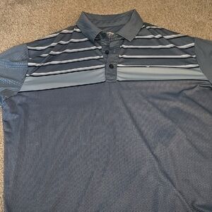 Men's Blue Striped Polo Shirt